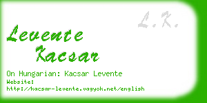 levente kacsar business card